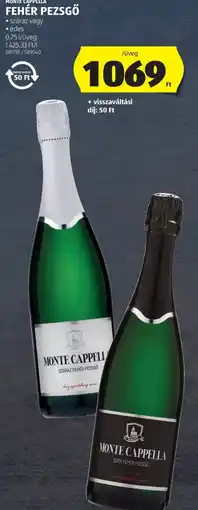 ALDI Monte Cappella fehér pezsgő ajánlat