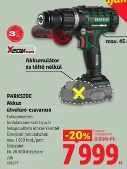 Lidl Parkside akkus ütvefúró-csavarozó ajánlat