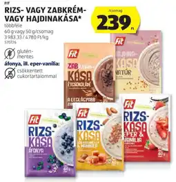 ALDI Fit rizs- vagy zabkrém- vagy hajdinakása ajánlat