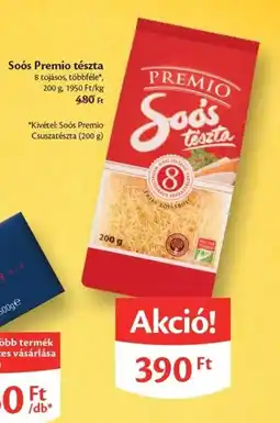 EcoFamily Premio soós tészta ajánlat
