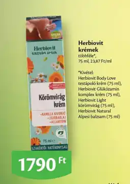 EcoFamily Herbiovit krémek ajánlat