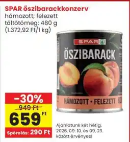 Interspar SPAR őszibarackkonzerv ajánlat