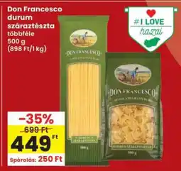 Interspar DON FRANCESCO DURUM SZÁRAZTÉSZTA ajánlat