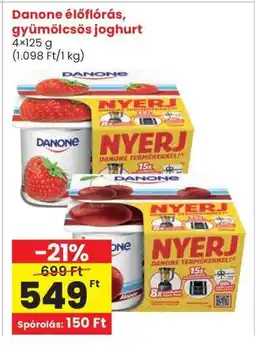 Interspar Danone élőflórás, gyümölcsös joghurt ajánlat