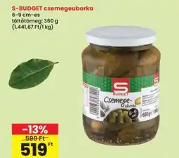 Interspar S-BUDGET csemegeuborka ajánlat