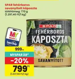 Interspar SPAR fehérboros savanyított káposzta ajánlat