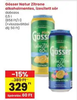 Interspar Gösser Natur Zitrone alkoholmentes, ízesített sör ajánlat