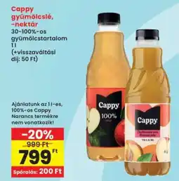 Interspar Cappy gyümölcslé, -nektár ajánlat
