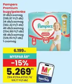 Interspar Pampers premium bugyipelenka ajánlat