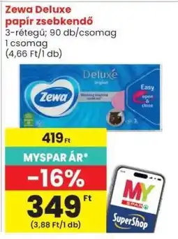 Spar Zewa Deluxe papír zsebkendő ajánlat