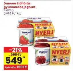 Spar Danone élőflórás, gyümölcsös joghurt ajánlat