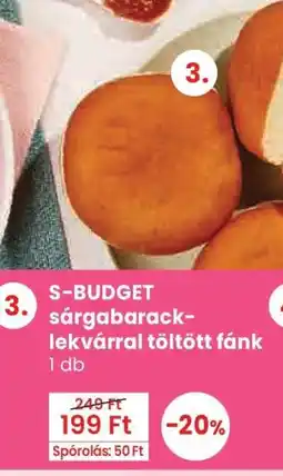 Spar S-BUDGET sárgabarack-lekvárral töltött fánk ajánlat