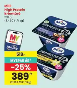 Spar Milli High Protein krémtúró ajánlat
