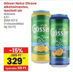 Spar Gösser Natur Zitrone alkoholmentes, ízesített sör ajánlat