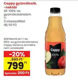 Spar Cappy gyümölcslé, -nektár ajánlat