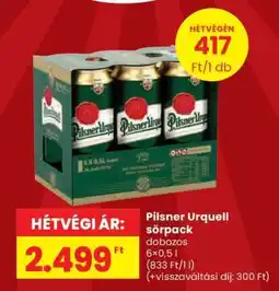 Spar Pilsner Urquell sörpack ajánlat