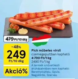 Tesco Pick műbeles virsli ajánlat
