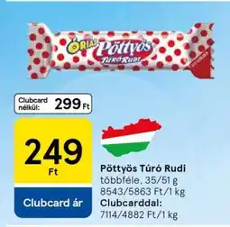 Tesco PÖTTYÖS Túró Rudi ajánlat