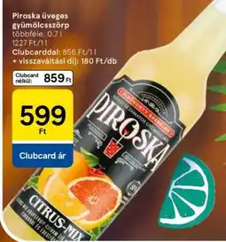 Tesco Piroska üveges gyümölcsszörp ajánlat