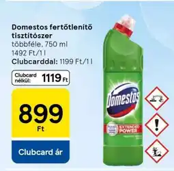 Tesco Domestos fertőtlenítő tisztítószer ajánlat