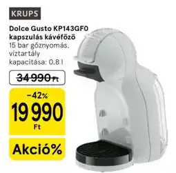 Tesco Dolce Gusto KP143GF0 kapszulás kávéfőző ajánlat