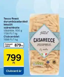 Tesco Tesco finest durum búzadarából készült száraztészta ajánlat