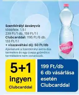 Tesco SZENTKIRÁLYI Ásványvíz ajánlat