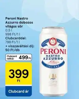 Tesco Peroni Nastro Azzurro dobozos világos sör ajánlat