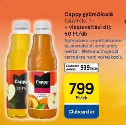Tesco Cappy gyümölcslé ajánlat