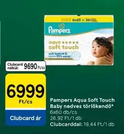 Tesco Pampers Aqua Soft Touch Baby nedves törlőkendő ajánlat