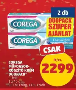 PENNY Corega műfogsor-rögzítő krém duopack ajánlat