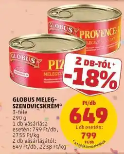 PENNY GLOBUS MELEG-SZENDVICSKRÉM ajánlat