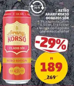 PENNY RETRO ARANY KORSÓ DOBOZOS SÖR ajánlat