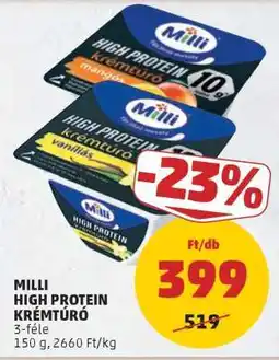 PENNY Milli High Protein krémtúró ajánlat