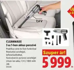 Lidl CLEANMAXX 3 az 1-ben akkus porszívó ajánlat
