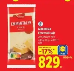 Lidl MILBONA Ementáli sajt ajánlat