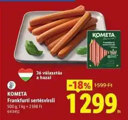 Lidl KOMÉTA Frankfurti sertésvirsli ajánlat