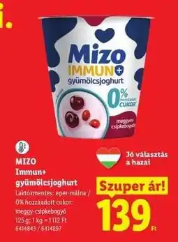 Lidl MIZO Immun+ gyümölcsjoghurt ajánlat