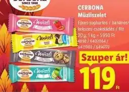 Lidl CERBONA Müzliszelet ajánlat
