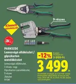 Lidl PARKSIDE Lemezvágó ollókészlet / gipszkarton szerelőkészlet ajánlat