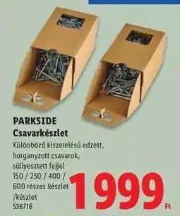 Lidl PARKSIDE Csavarkészlet ajánlat