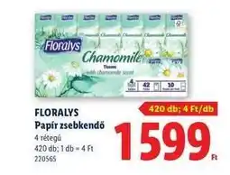 Lidl FLORALYS Papír zsebkendő ajánlat