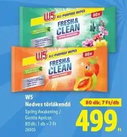 Lidl W5 Nedves törlőkendő ajánlat
