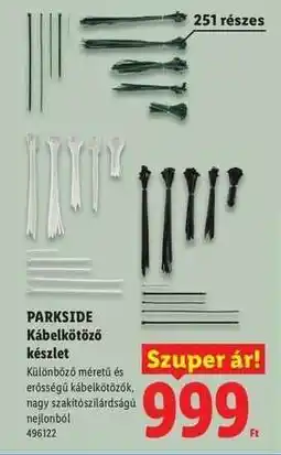 Lidl PARKSIDE Kábelkötöző készlet ajánlat