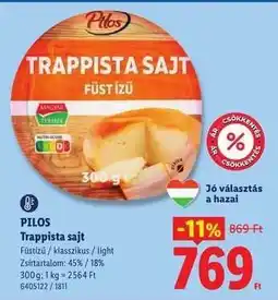 Lidl PILOS Trappista sajt ajánlat