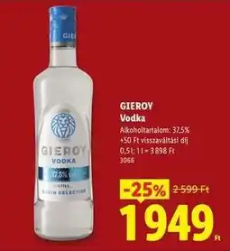 Lidl GIEROV Vodka ajánlat