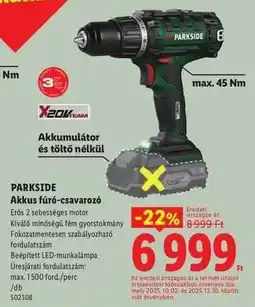 Lidl Parkside Akkus fúró-csavarozó ajánlat