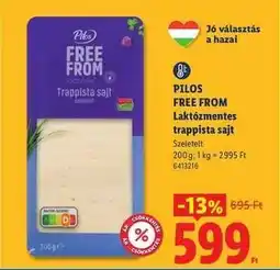 Lidl PILOS FREE FROM Laktózmentes trappista sajt ajánlat