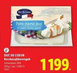 Lidl Duc De Coeur Kecskesajtkorongok ajánlat