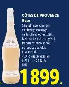 Lidl CÔTES DE PROVENCE Rosé ajánlat